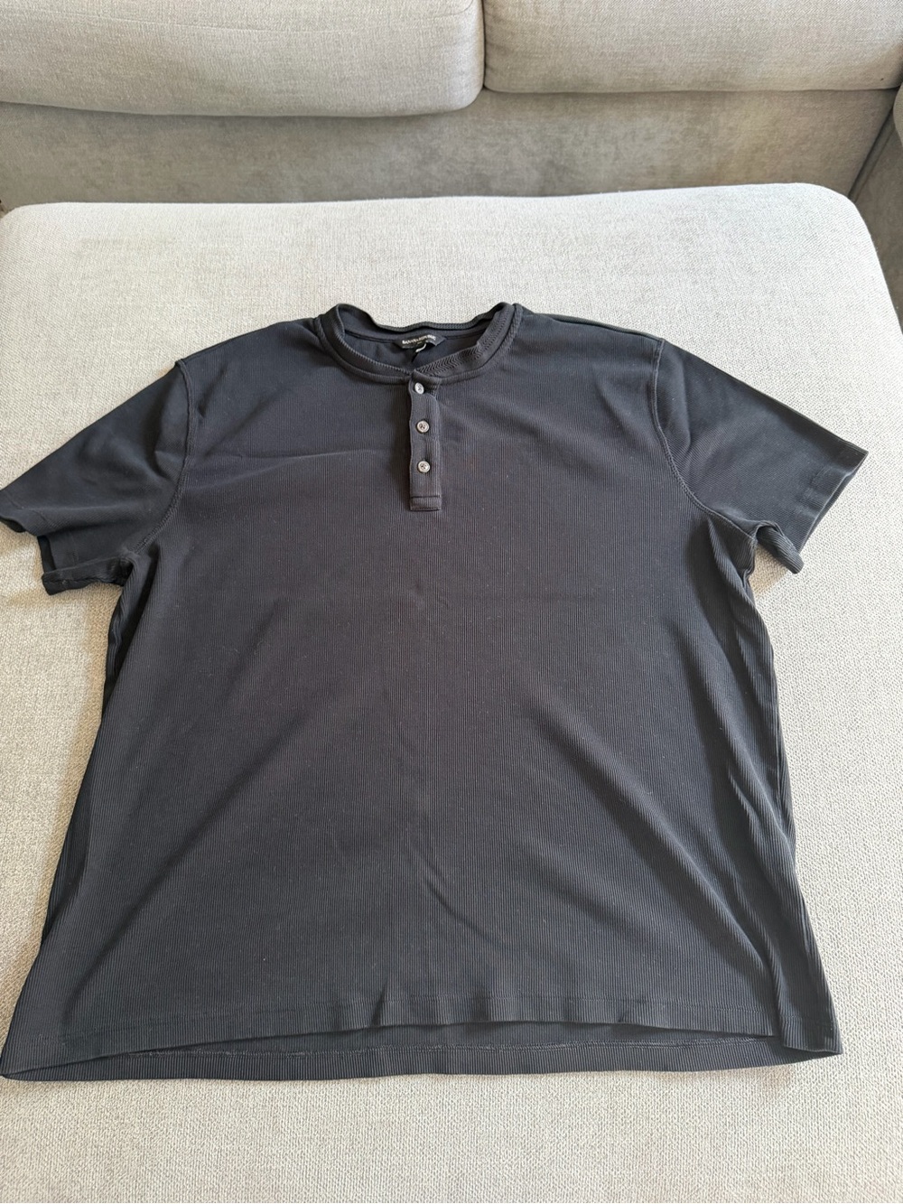Banana Republic Men's Black Short-Sleeve Henley Shirt